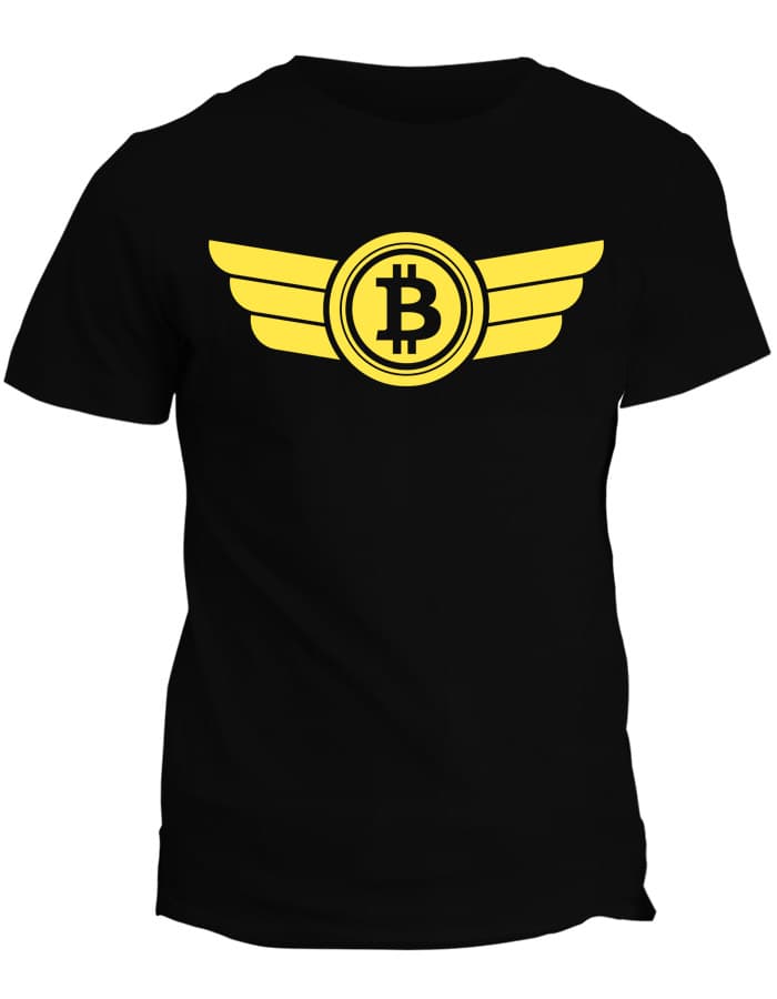 Tričko s potiskem Bitcoin Logo Wings