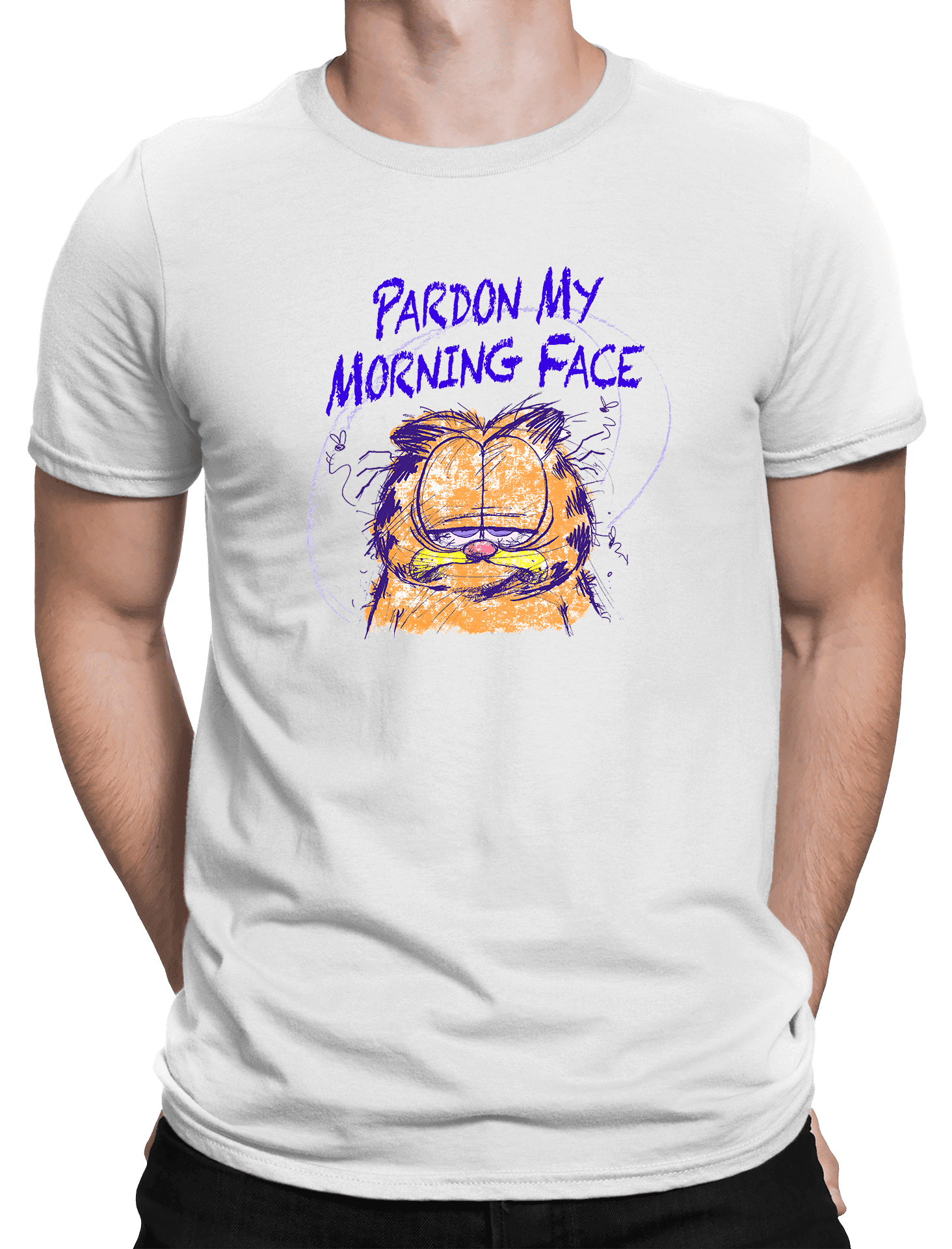 garfield morning bile triko