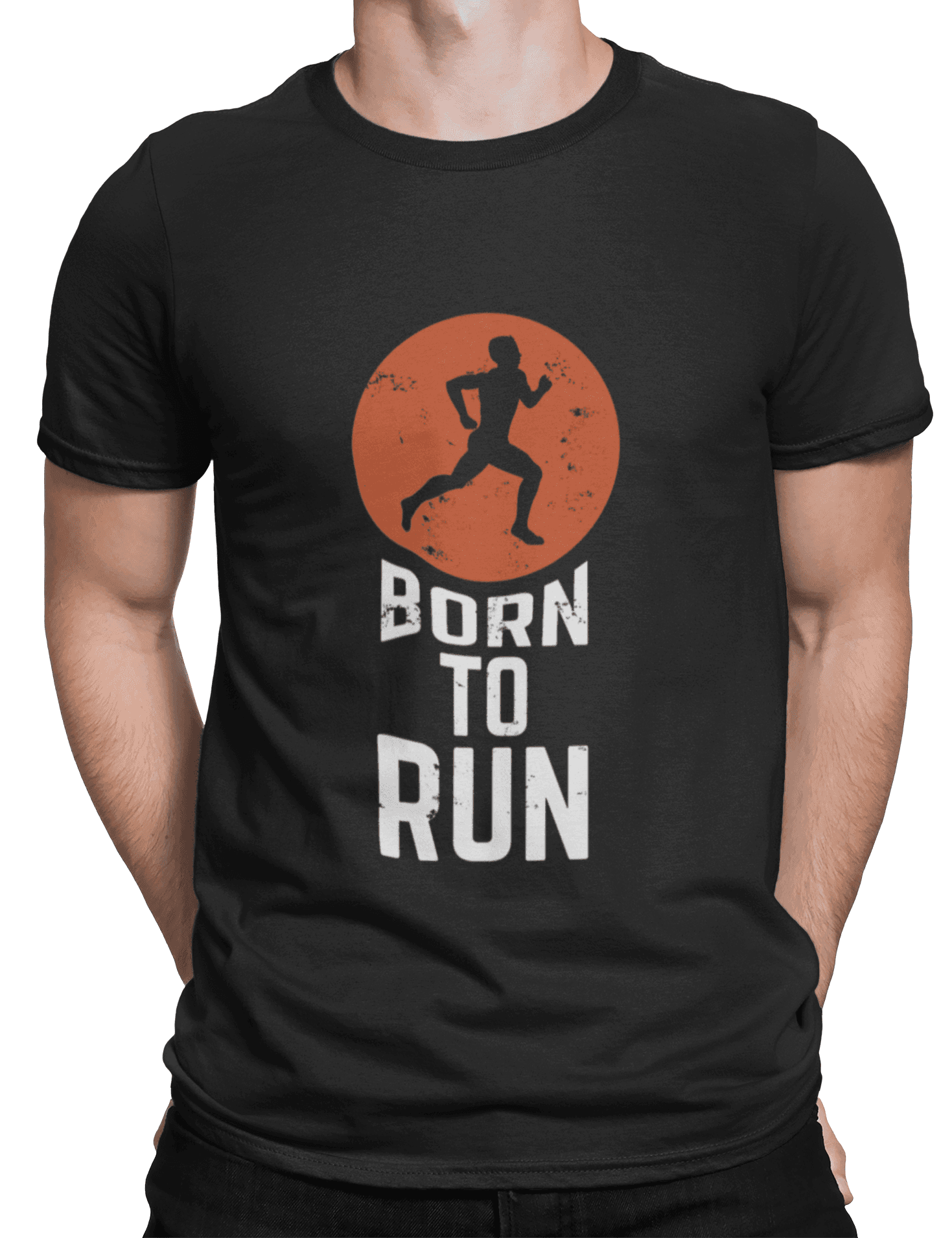mockup of a man wearing a customizable t shirt against a plain color backdrop 1422 el (1) min