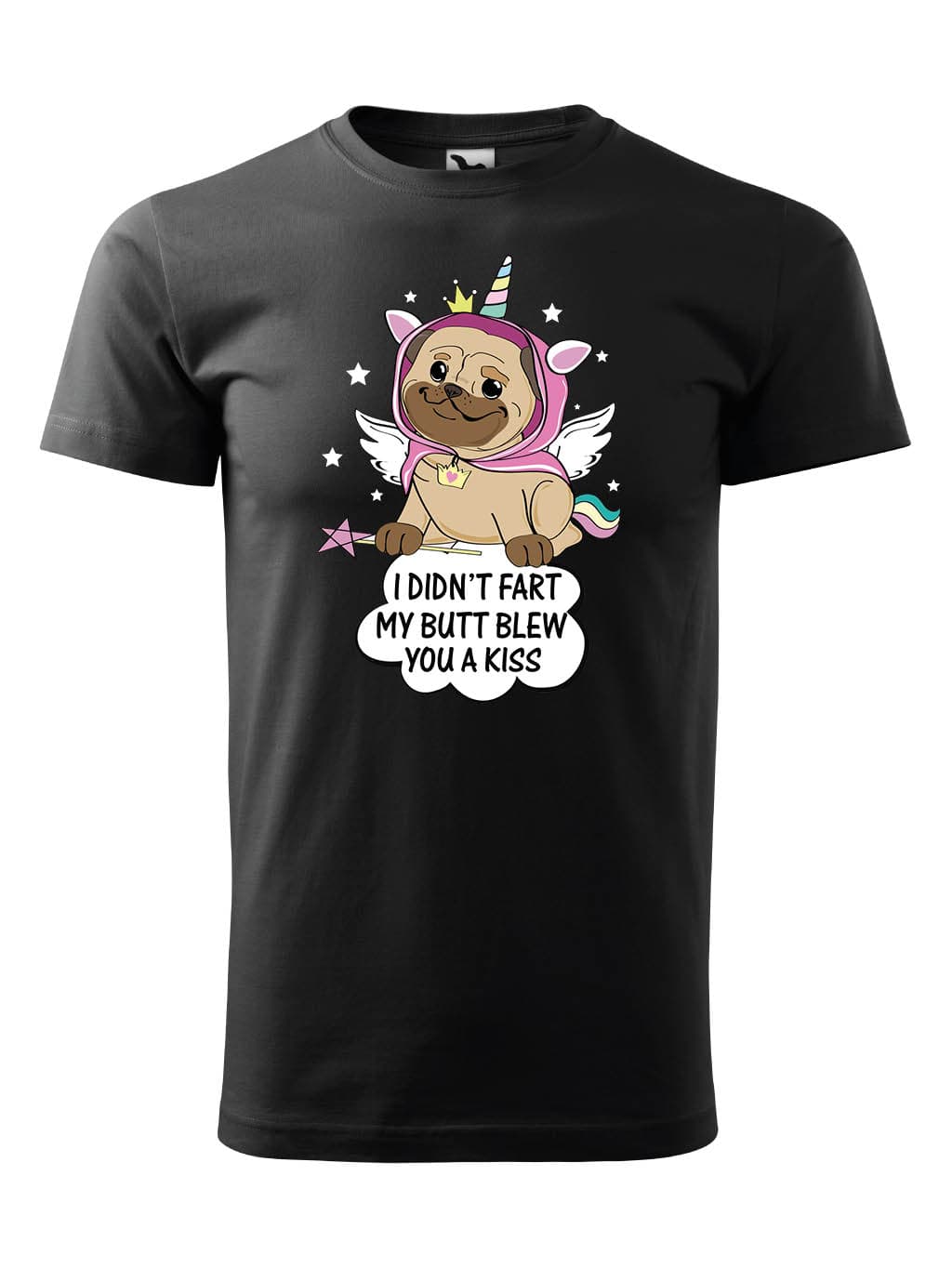 Tričko s potiskem Pug unicorn