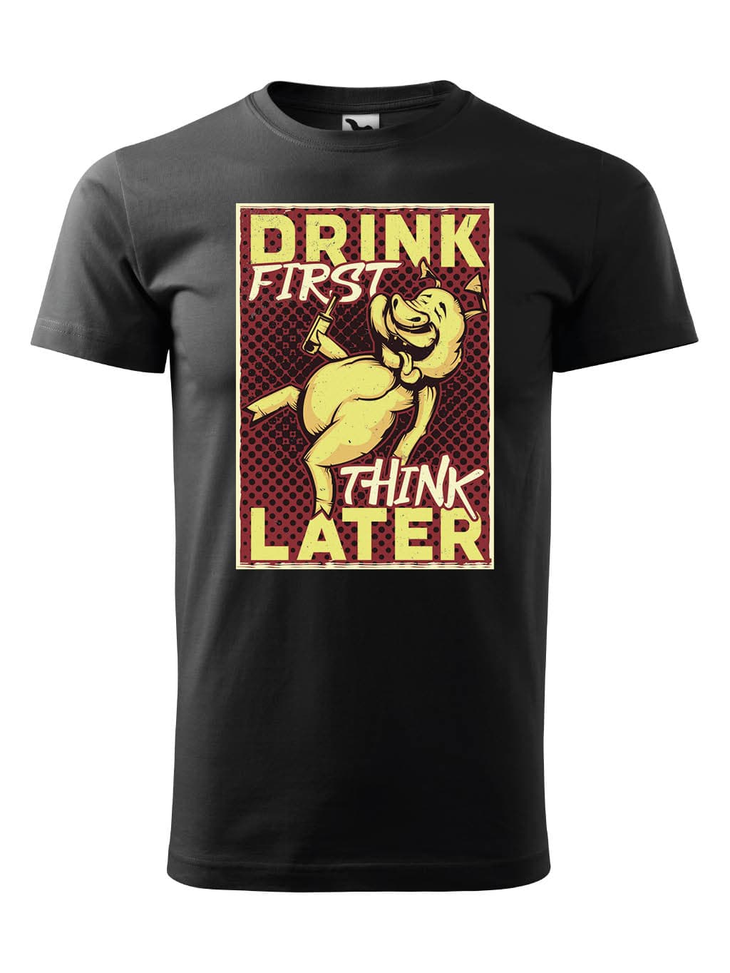 Tričko s potiskem Drunk pig