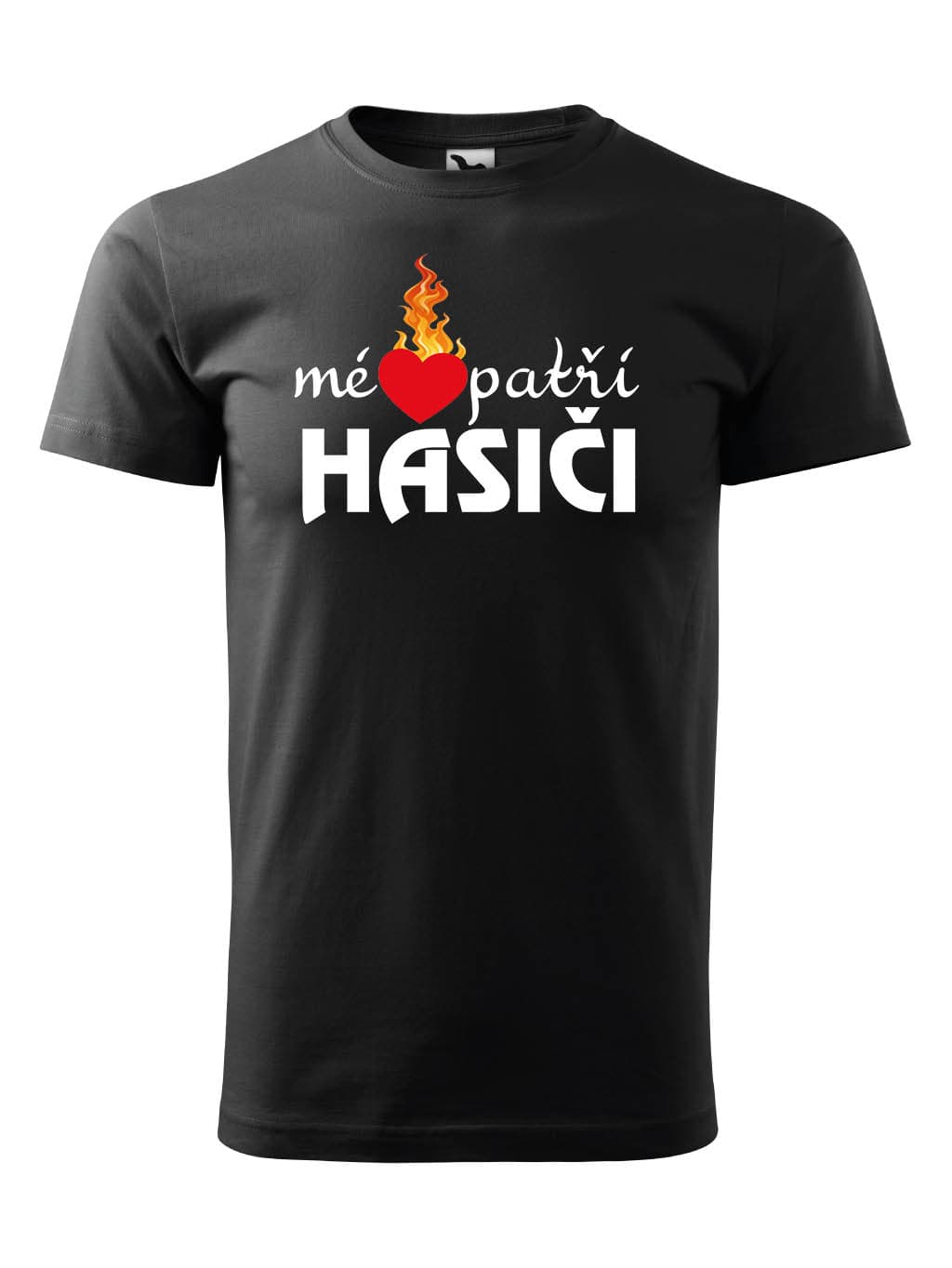 Tričko s potiskem Mé srdce patří hasiči