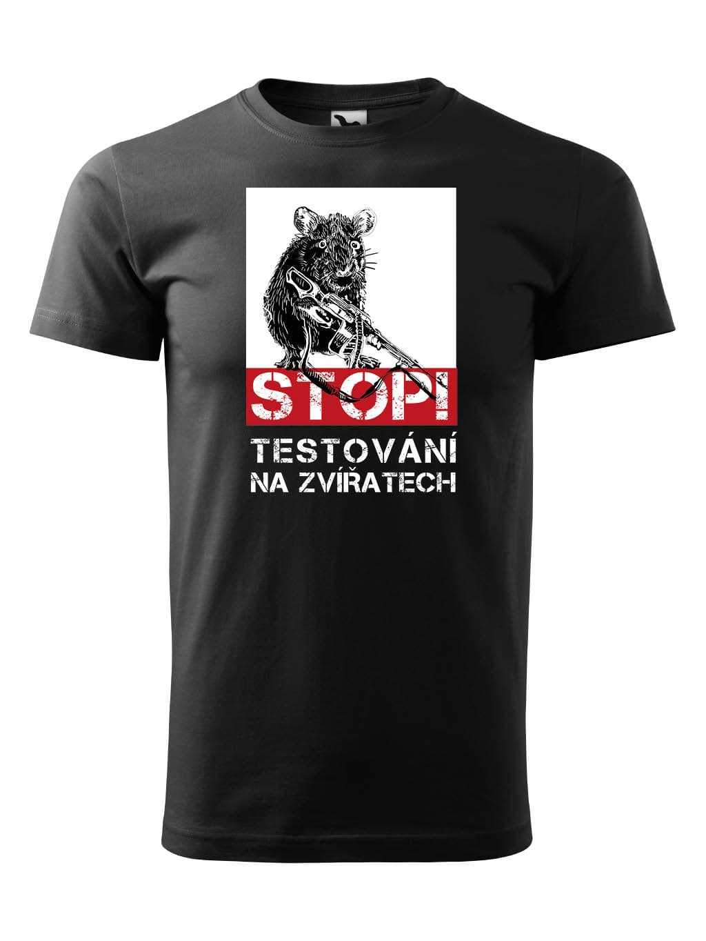 Tričko s potiskem Stop testování
