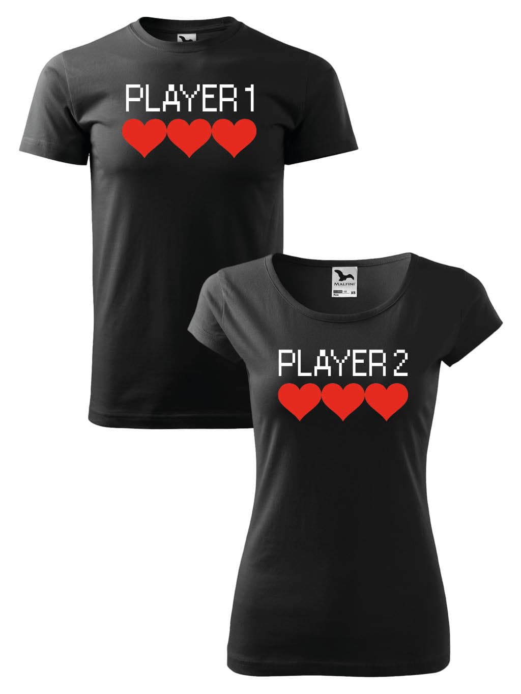 Trička pro páry Player 1 & 2