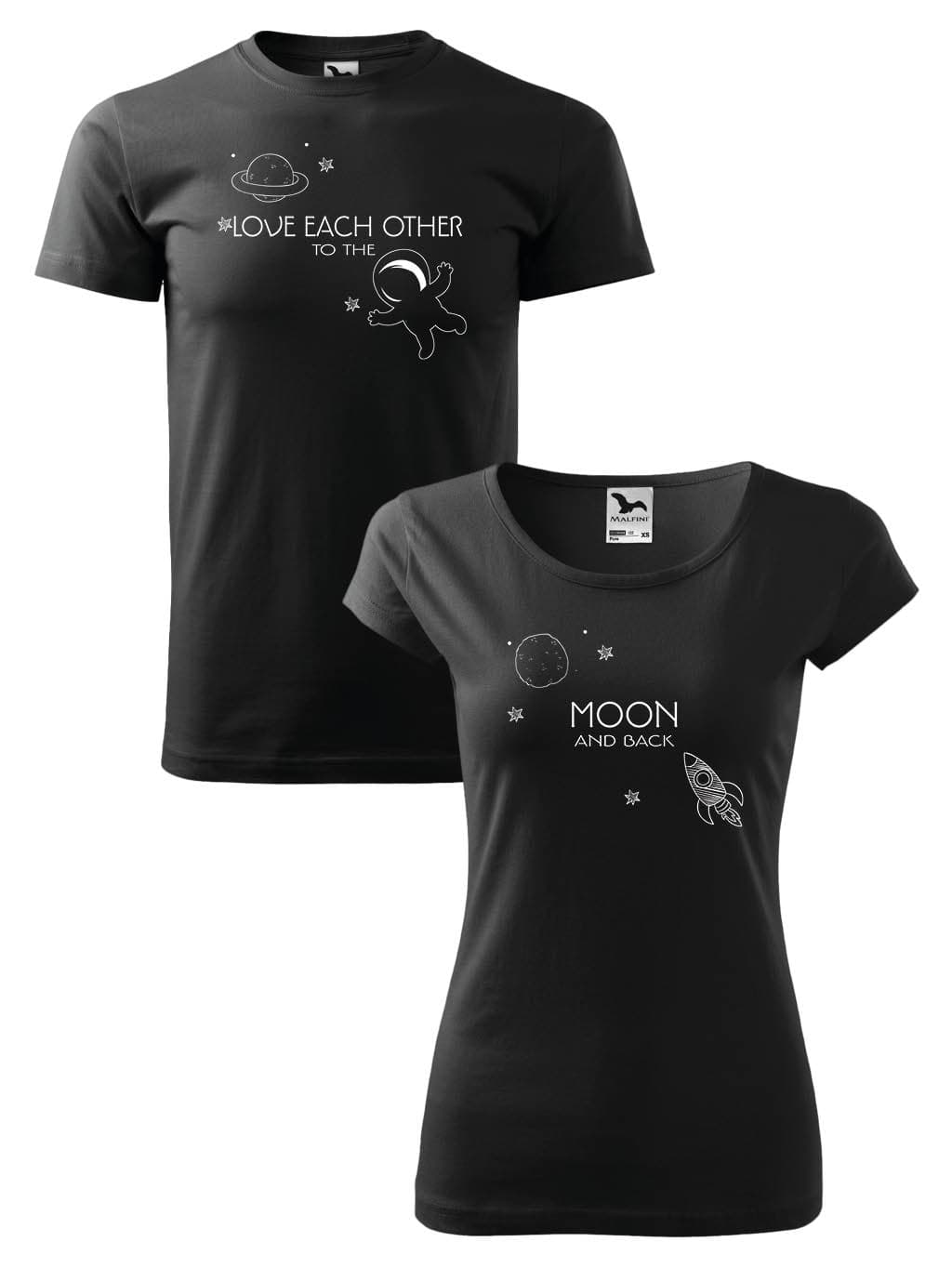 Trička pro páry Moon and back