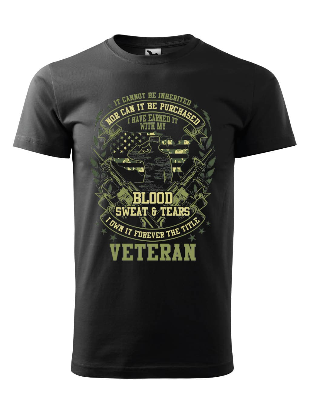 Tričko s potiskem Blood sweat and tears veteran
