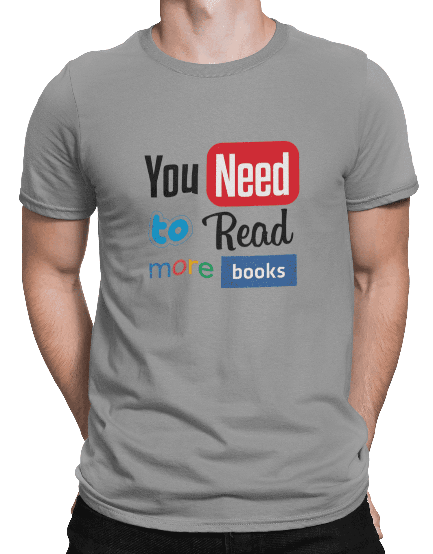 mockup of a man wearing a customizable t shirt against a plain color backdrop 1422 el (1) min