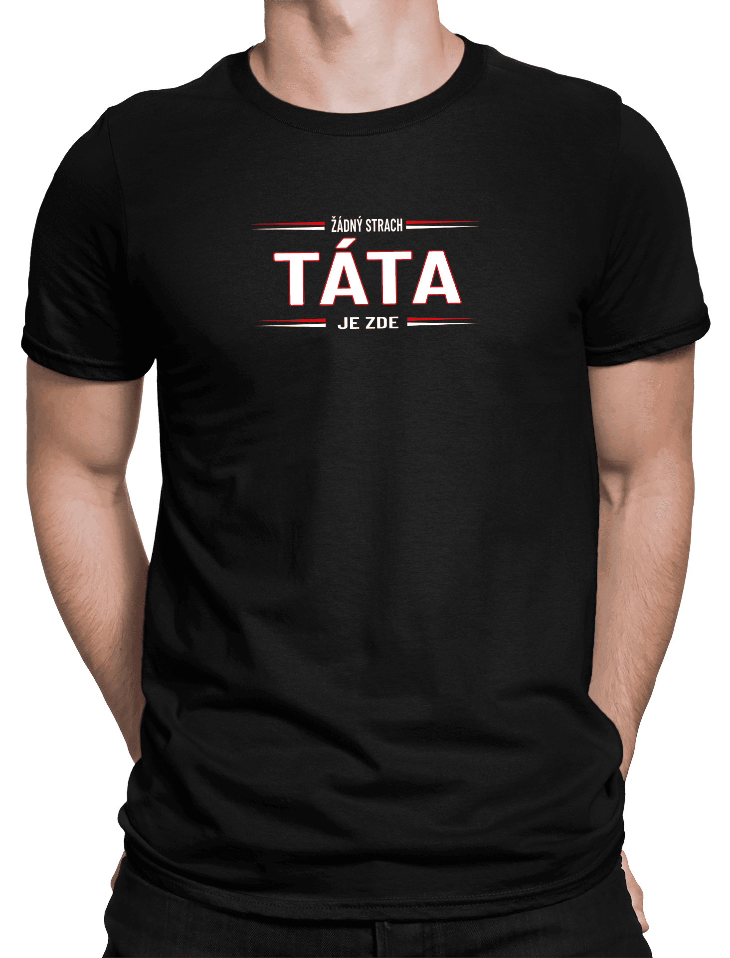 tata je zde cerne triko