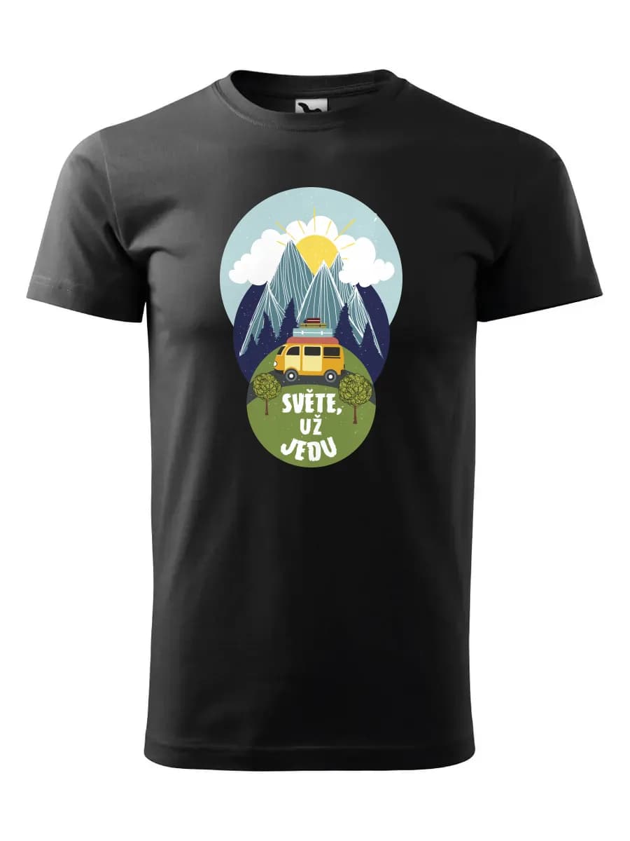 mockup of a man wearing a customizable t shirt against a plain color backdrop 1422 el min