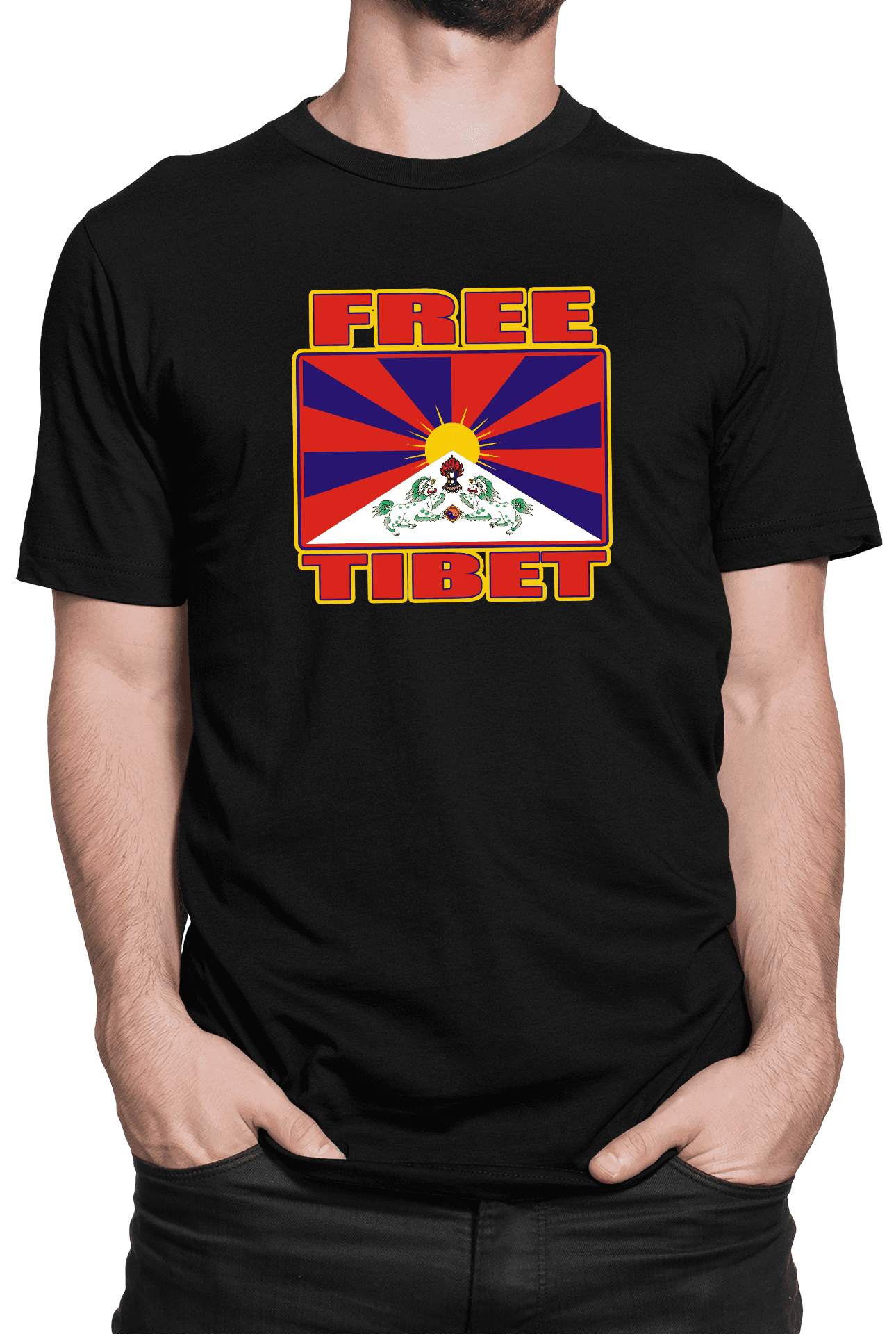 free tibet cerne triko