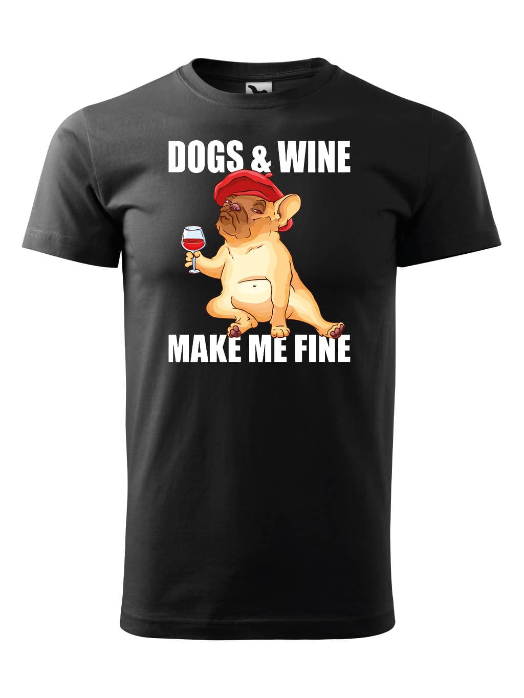 Tričko s potiskem Dogs and wine